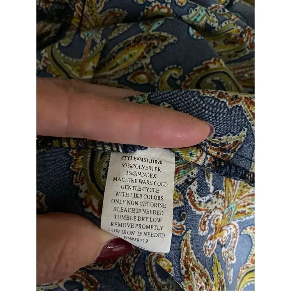 Notations paisley print tunic blouse size S